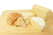 Bread and cheese on board