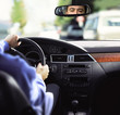 rear-view mirror and dashboard