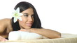 Young beautiful and relaxed lady taking spa treatment