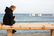 Tourist sitting on the bench