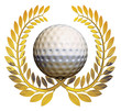 Images : golf ball with golden laurel wreath