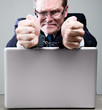 Businessman in handcuffs
