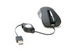 Black computer mouse with cable and plug