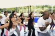 Group of people doing gym