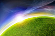 green planet sunset
