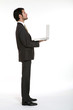 profile man and laptop profile man and laptop
