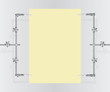 Paper sheet is holded with metal alligator-clips(vector,CMYK)