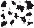 Deutschland Bundesländer schwarz mit Namen