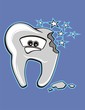 Vektor: Vector cartoon broken tooth, worried character. Vector cartoon broken tooth, worried character.