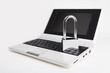 Laptop with the padlock Laptop with the padlock