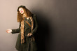 fashion model in autumn/winter clothes