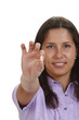Young woman offering a pill