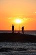 Fishing at sunset