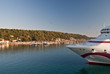 Foto: Bow of cruise ship moored in the Greek islands Bow of cruise ship moored in the Greek islands