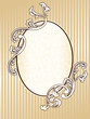 Elegant oval vintage sepia frame