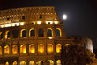 Colosseum Large Moon Details Rome Italy