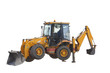 Tractopelle jaune