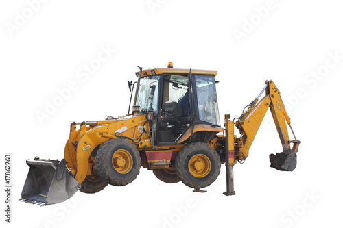 Tractopelle jaune