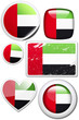 Illustration: Glossy and colorful stickers with reflection set Glossy and colorful stickers with reflection set
