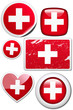 Glossy and colorful stickers with reflection set Glossy and colorful stickers with reflection set