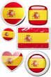 Illustration: Glossy and colorful stickers with reflection set Glossy and colorful stickers with reflection set