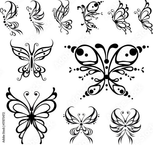 Butterfly Tattoo Images on Butterfly Tattoo  Vector Illustration  Isolated Objects     Ddraw