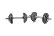 set of dumbells on white