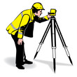 a vector image of a surveyor in a bright jacket