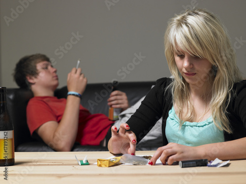 Photo: Teenage Couple Taking Drugs At Home Teenage Couple Taking Drugs At Home