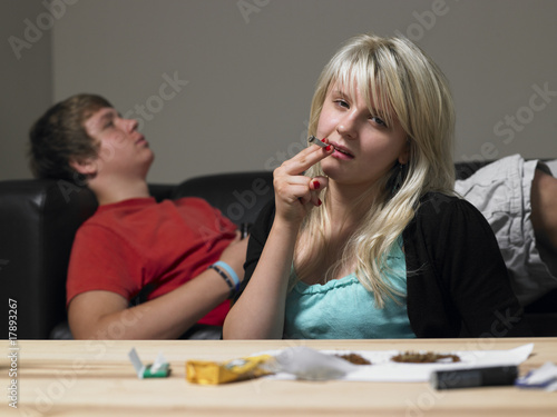 Photo: Teenage Couple Taking Drugs At Home Teenage Couple Taking Drugs At Home