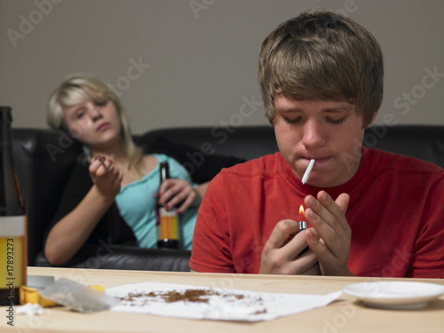 Photo: Teenage Couple Taking Drugs At Home Teenage Couple Taking Drugs At Home