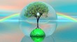 Green tree and earth in a bubble Green tree and earth in a bubble