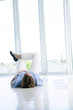 Creative lying on the floor