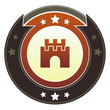 Castle or security icon on autumn button