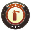 Fire extinguisher or safety icon on autumn button