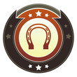 Lucky horseshoe icon on autumn button