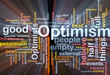 Optimism word cloud glowing