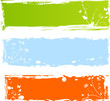 Grungy multicolored banners with florals
