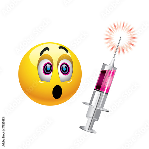 Smiley ball looking at injection
