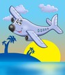 Illustrazione: Sunset with airplane Sunset with airplane