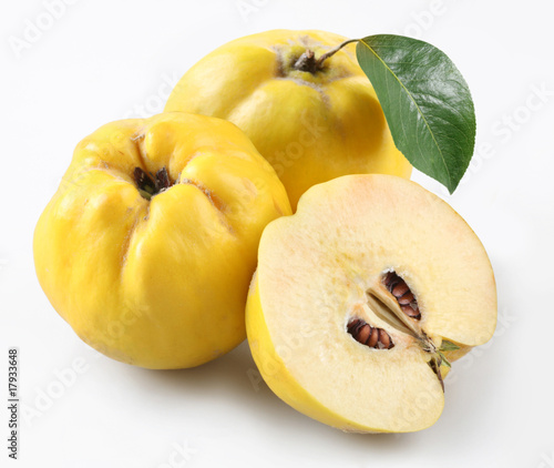Photo: quince on a white background quince on a white background