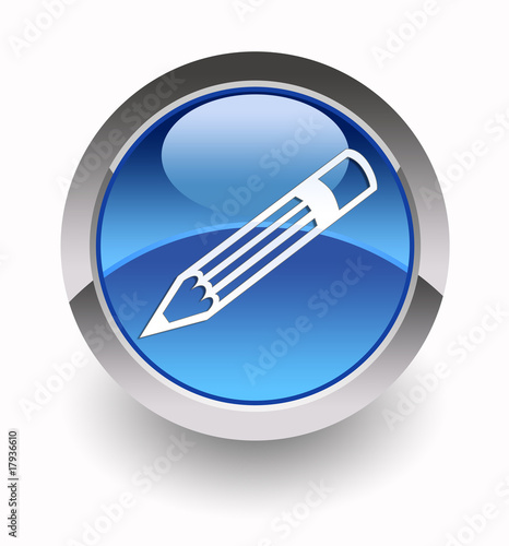 Illustration: Pencil glossy icon Pencil glossy icon