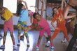 Group of children in exercise class
