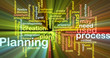 Planning word cloud glowing