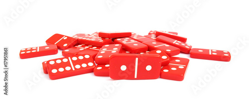 Photo: Dominos or dominoes red Dominos or dominoes red