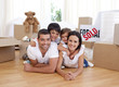 Happy family after buying new house Happy family after buying new house