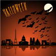 Vector Paris Halloween silhouette