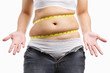Fat woman give up wearing her tight jeans