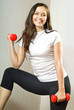 Foto: woman with dumbbells woman with dumbbells