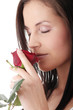 Woman with red rose